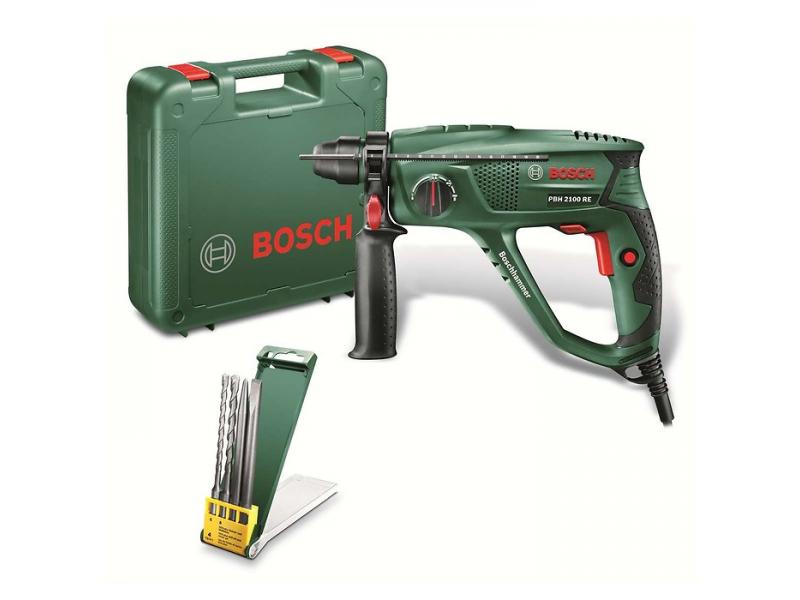 Перфоратор PBH 2100 RE+2 бура+2 зубила, BOSCH, 06033A9302