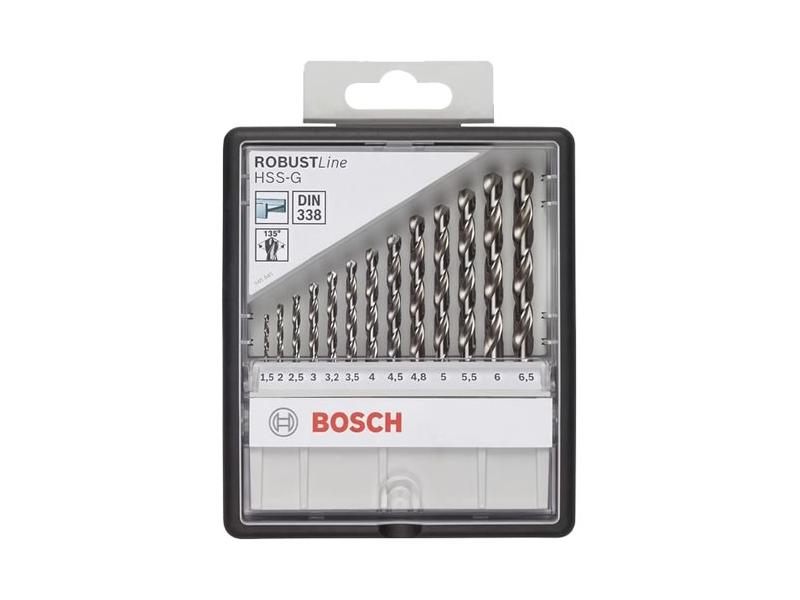 Набор ROBUST Line сверл HSS-G 15/2/25/3/32/35/4/45/48/5/55/6/65мм, BOSCH, 2607010538