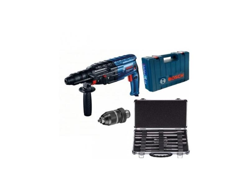 Перфоратор SDS-plus GBH 240 F в чемодане + 11 шт. SDS plus зубила + буры, BOSCH, 0615990L2S