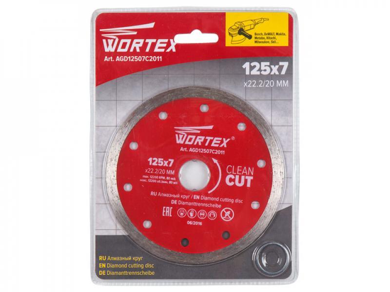 Алмазный круг 125х22 мм по керамике сплошн. WORTEX, AGD12507C2011