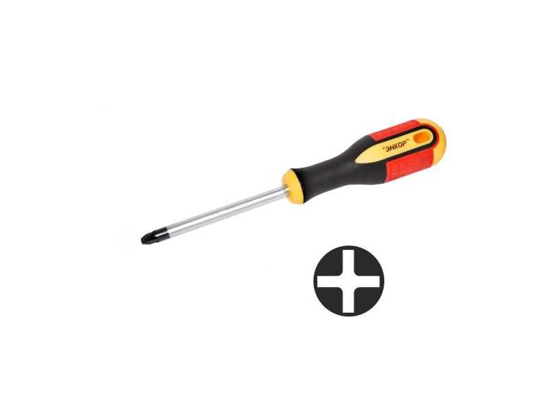 Отвертка РН2x125мм трех комп рук, Энкор, 19676