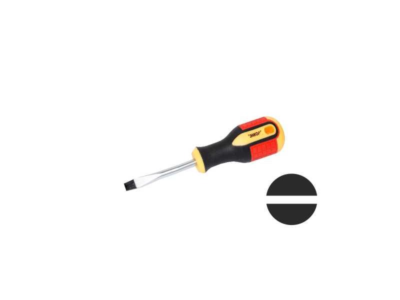 Отвертка шлиц 1,0x5,5х100мм трех комп рук, Энкор, 19612