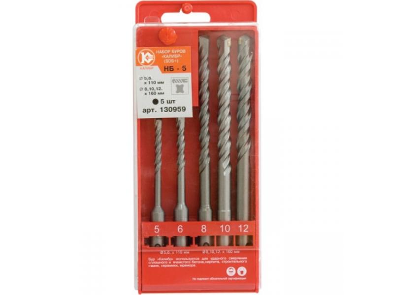 Набор буров SDS-plus НБ-5 (дисплей, 5шт.), Калибр, 51982