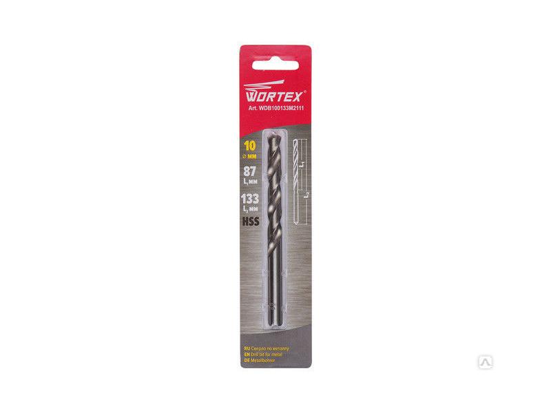 Сверло по металлу ц/х 10.0х87х133 мм HSS WORTEX, WDB100133M2111