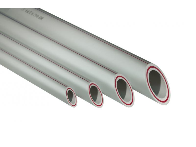 Труба PPR 20х 2,8мм PN20 армир.стек.серая (4/180), Энкор, 44460