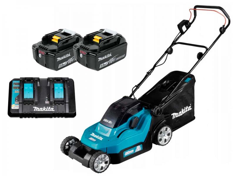 Газонокосилка аккумуляторная Makita DLM382PT2, 5.0Ач - 2шт, DC18RD - 1шт