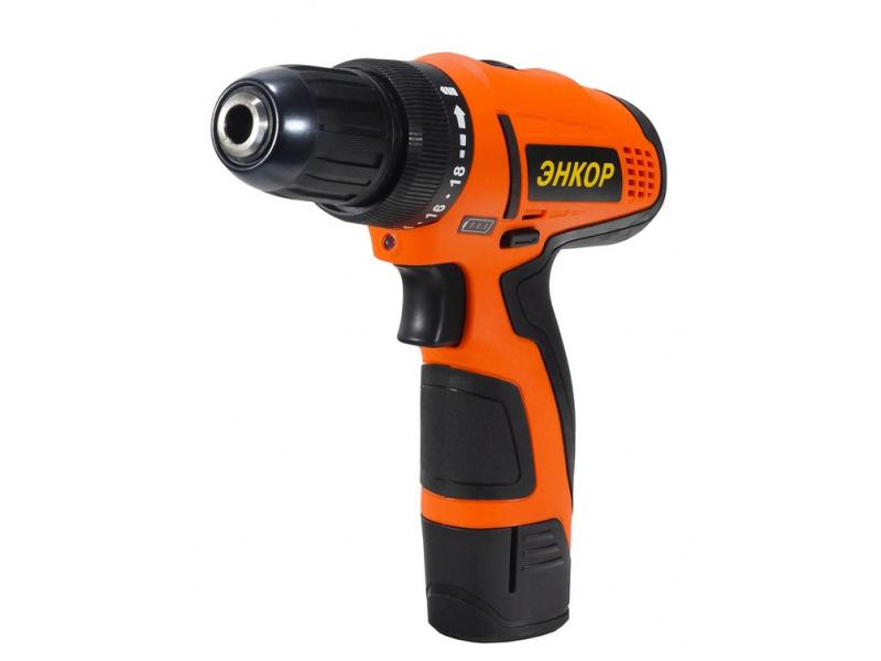 Дрель-шуруповерт аккумуляторная Энкор ДША-2 12ЭР/10Л (2,0Ач х 2 Li-Ion) (50022)